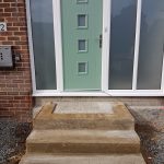 Grey Flamed Granite Door steps – Before
