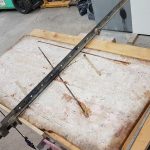 Tall Ship Antique Broken Limestone Table repair – Before